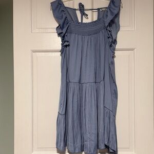 Free People Blue Ruffle Dress